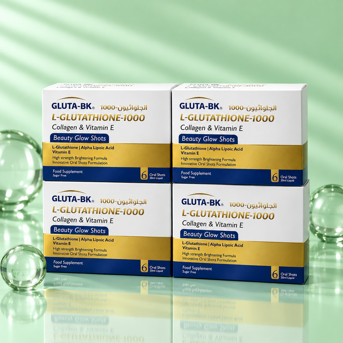 GLUTA-BK™ Whitening Oral Shots - Pack of 4 (4 week Dose)