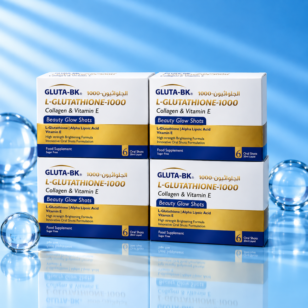 GLUTA-BK™ Whitening Oral Shots - Pack of 4 (4 week Dose)